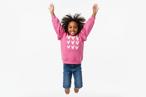 Sweat à Capuche Rose Cœur - Douceur & Style pour Petite Princesse