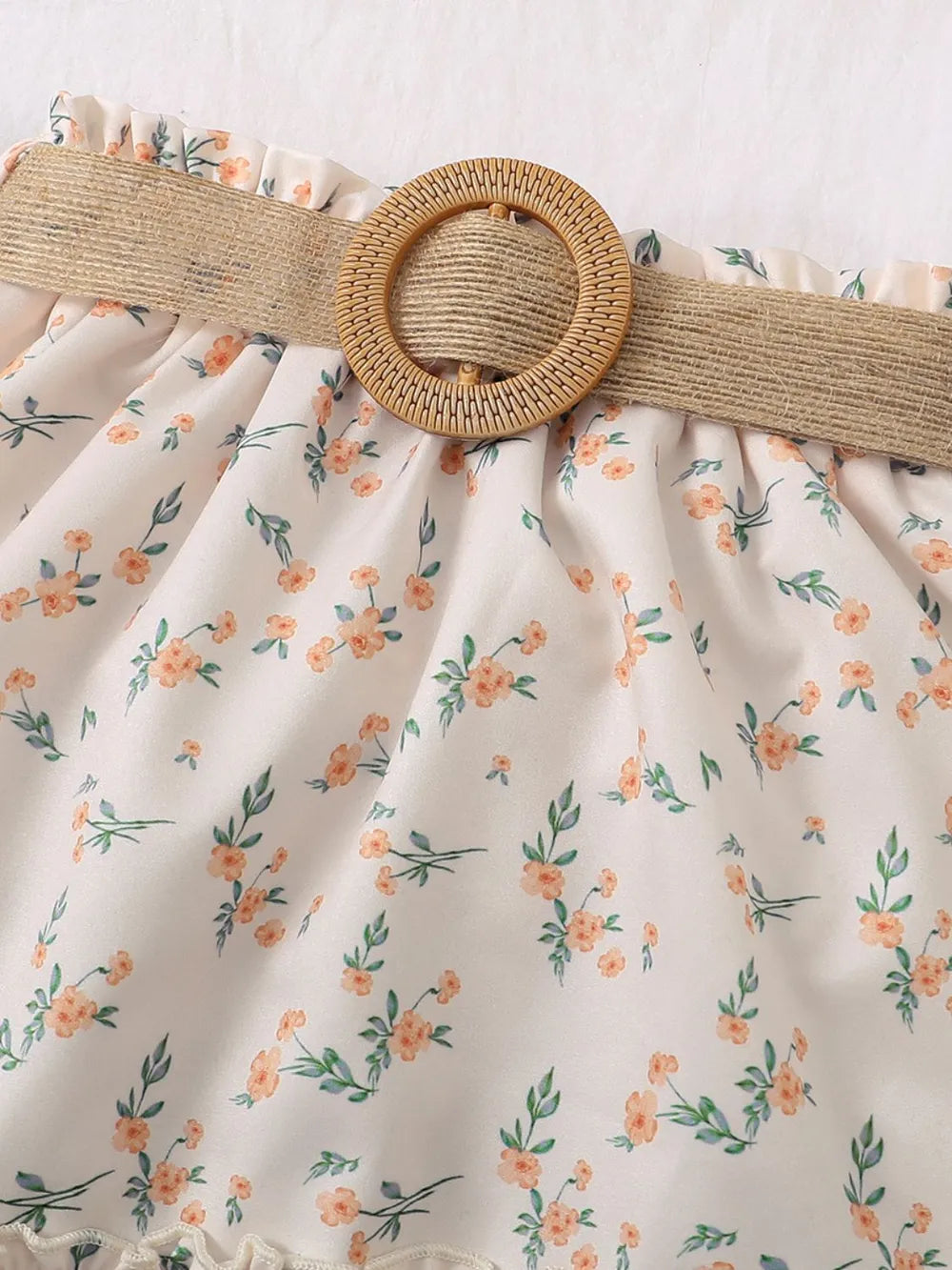 Vue complète ensemble asymétrique et jupe imprimée fille - style audacieux et confortable - vêtements BabyCoton

