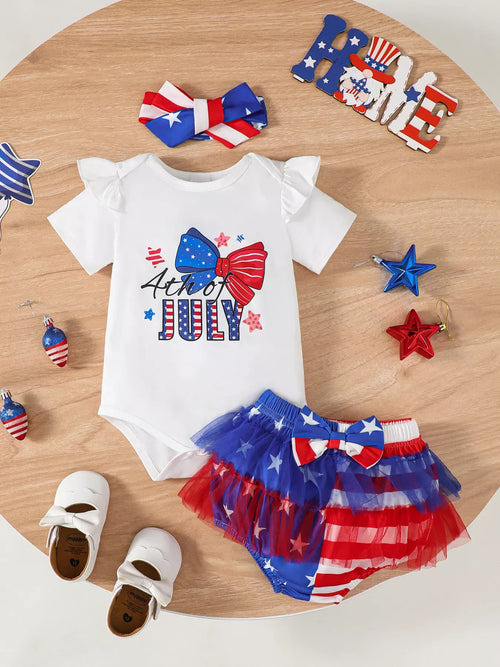 Ensemble 3 Pièces Enfant 4 Juillet - Célébration Patriotique - BabyCoton