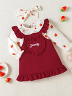 Ensemble Barboteuse Volantée & Robe Cœur avec Bandeau - Adorable pour Bébé - BabyCoton