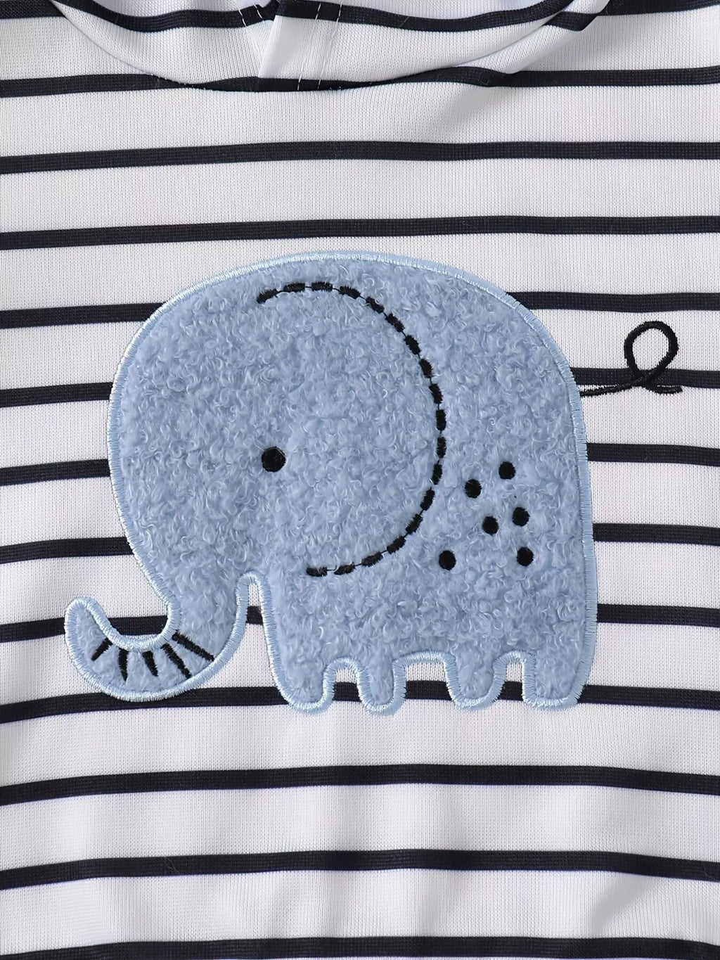 ensemble hoodie éléphant rayé et pantalon - tenue confortable pour jouer - BabyCoton
