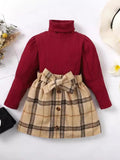 Ensemble col roulé manches longues et jupe pour petite fille - tenue élégante et confortable - BabyCoton
