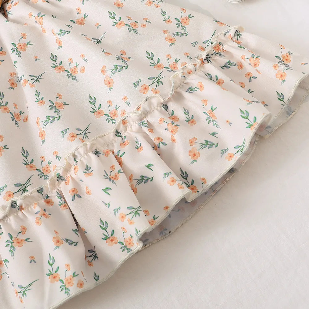 Vue complète ensemble asymétrique et jupe imprimée fille - style audacieux et confortable - vêtements BabyCoton
