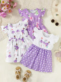 Ensemble 3 Pièces Bébé Imprimé à Volants - Douceur & Charme 👶 - BabyCoton