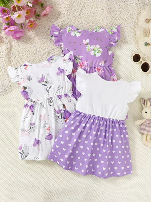 Ensemble 3 Pièces Bébé Imprimé à Volants - Douceur & Charme 👶 - BabyCoton