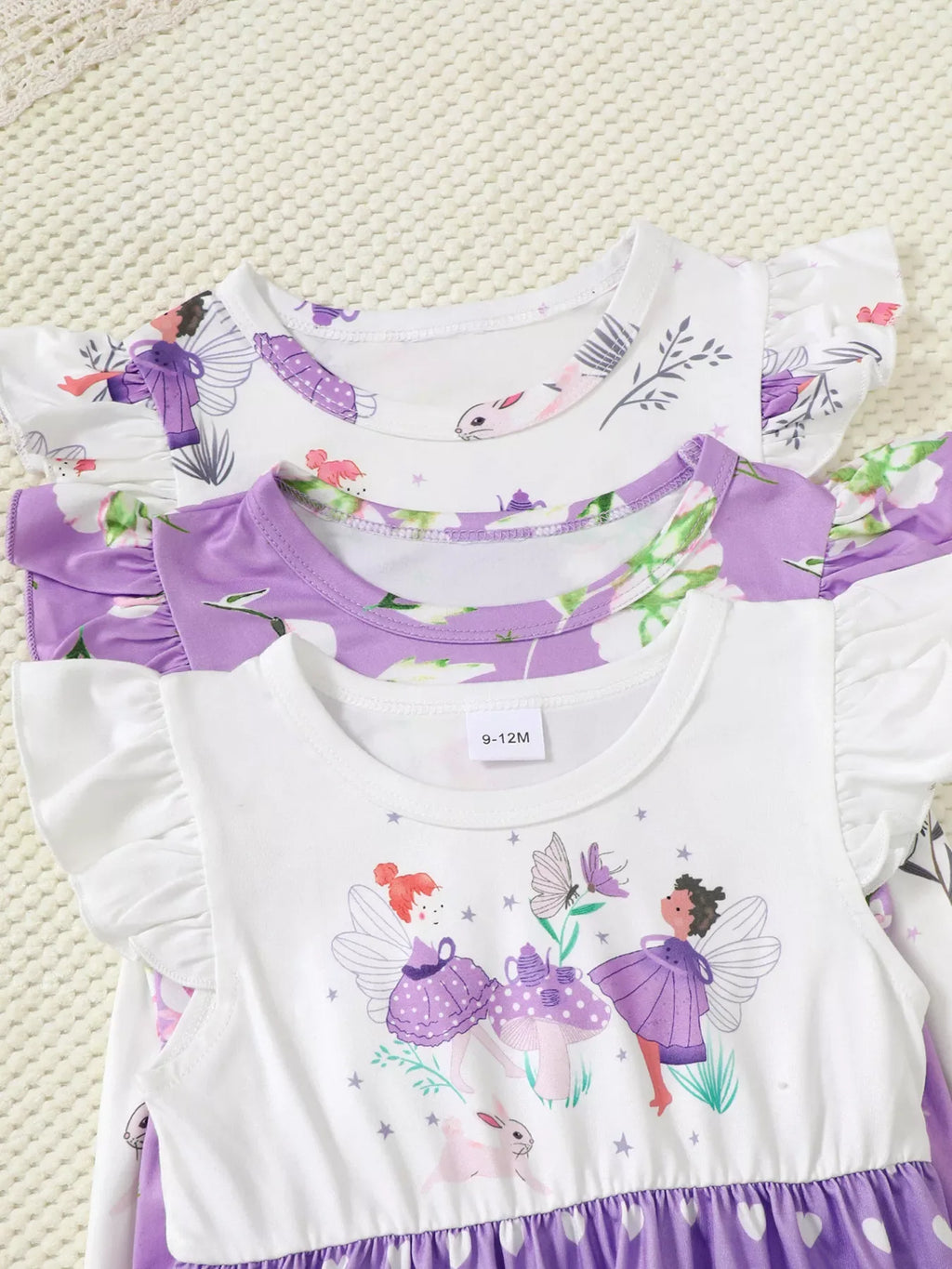 Ensemble 3 Pièces Bébé Imprimé à Volants - Douceur & Charme 👶 - BabyCoton