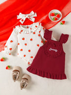 Ensemble Barboteuse Volantée & Robe Cœur avec Bandeau - Adorable pour Bébé - BabyCoton