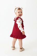 Ensemble Barboteuse Volantée & Robe Cœur avec Bandeau - Adorable pour Bébé - BabyCoton