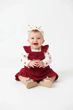 Ensemble Barboteuse Volantée & Robe Cœur avec Bandeau - Adorable pour Bébé - BabyCoton