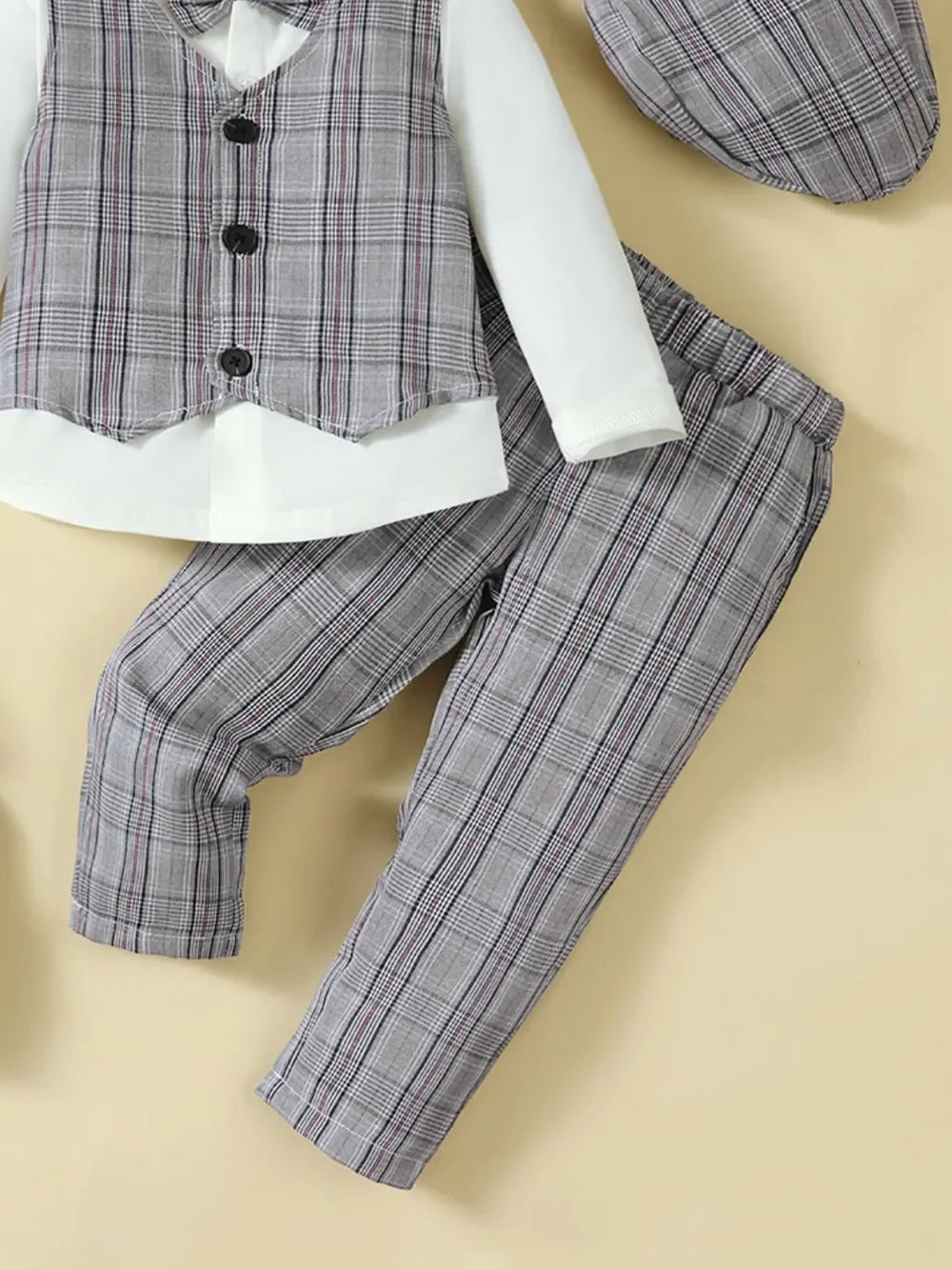 Ensemble 4 Pièces Élégant Garçon - Chapeau, Chemise, Gilet & Pantalon - BabyCoton