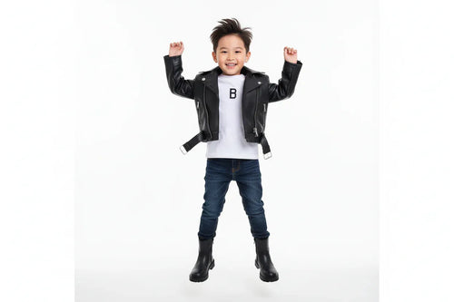 Blouson Perfecto Noir Enfant - Style Motard Rock & Tendance - BabyCoton