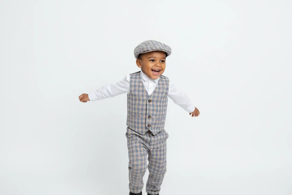 Ensemble 4 Pièces Élégant Garçon - Chapeau, Chemise, Gilet & Pantalon - BabyCoton