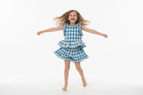 Ensemble à Carreaux Style Coréen - Tenue Tendance Été pour Fille - BabyCoton