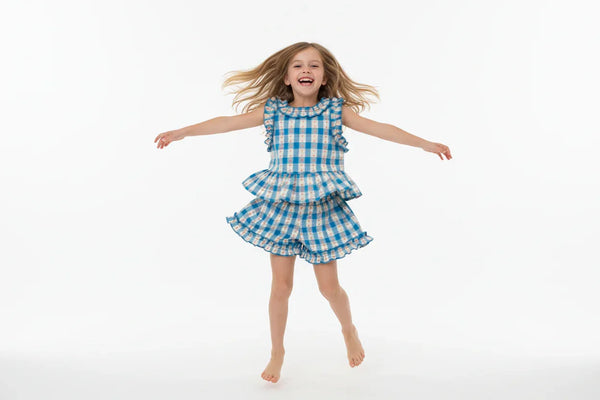 Ensemble à Carreaux Style Coréen - Tenue Tendance Été pour Fille - BabyCoton