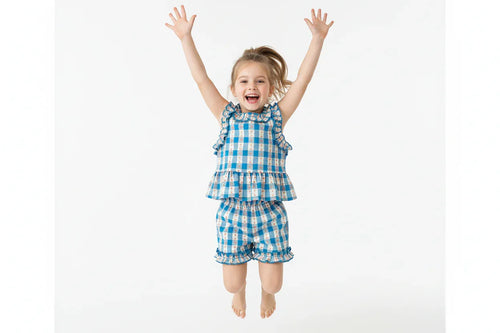 Ensemble à Carreaux Style Coréen - Tenue Tendance Été pour Fille - BabyCoton