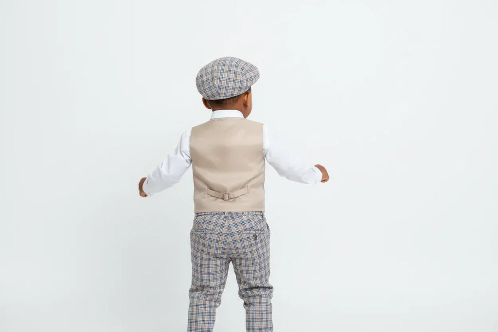 Ensemble 4 Pièces Élégant Garçon - Chapeau, Chemise, Gilet & Pantalon - BabyCoton