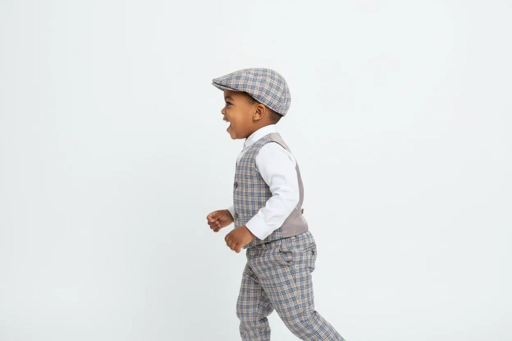 Ensemble 4 Pièces Élégant Garçon - Chapeau, Chemise, Gilet & Pantalon - BabyCoton
